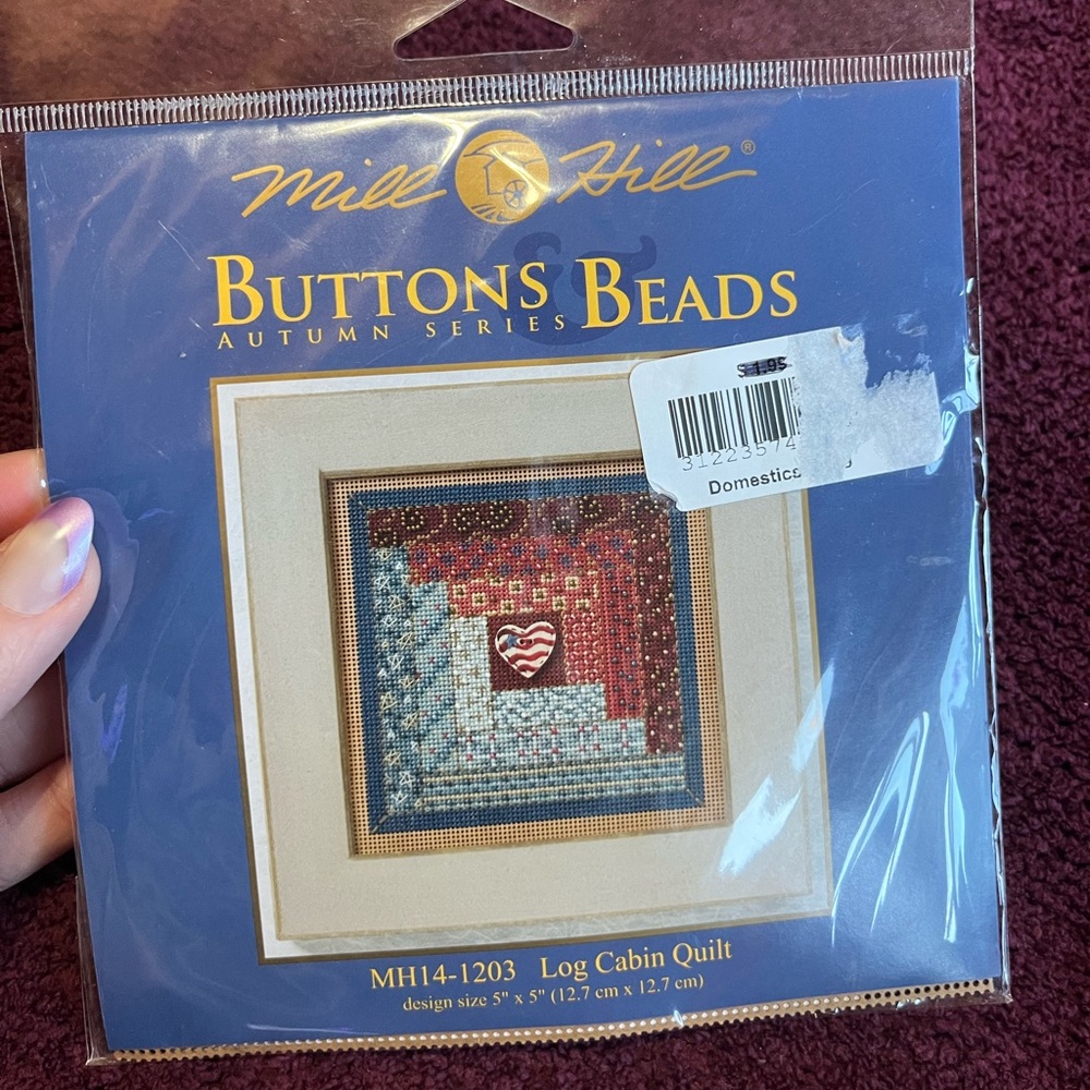 Mill Hill Buttons Beads Log Cabin Quilt Kit